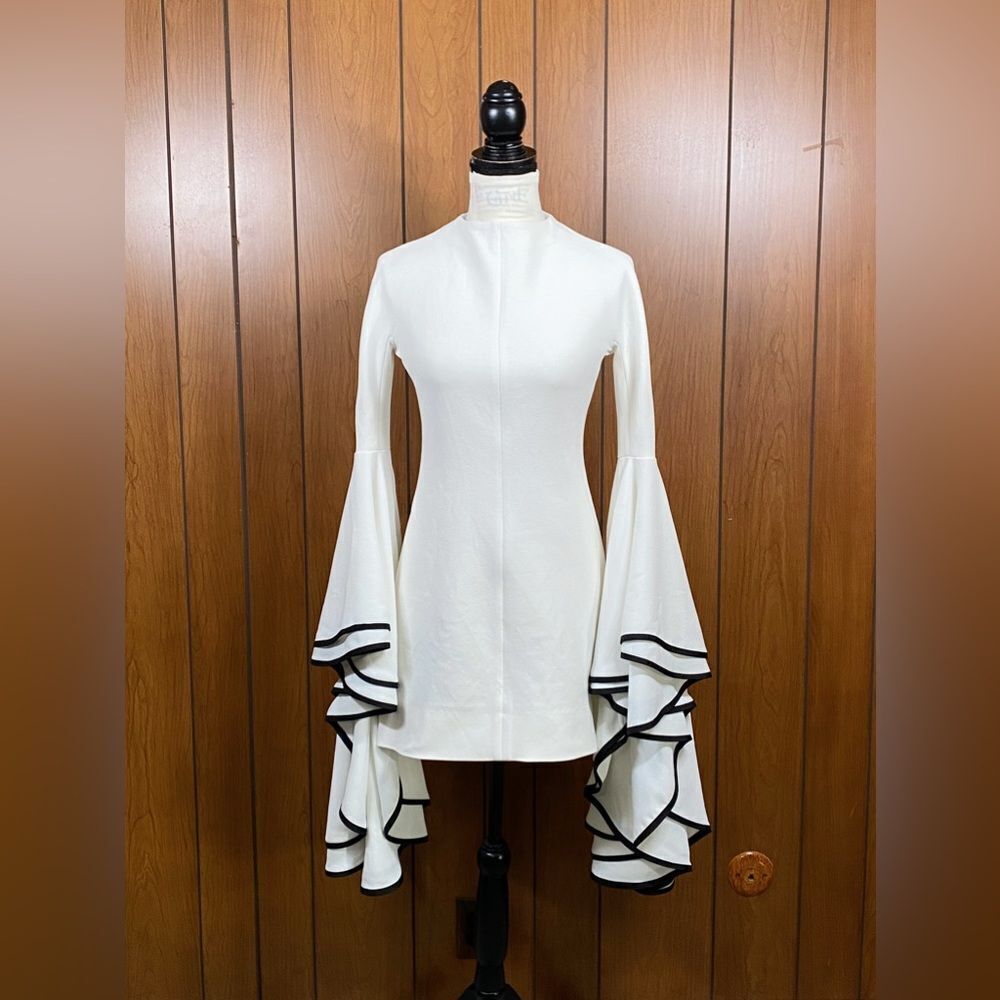 Proenza Schouler crepe ruffle sleeve dress size 2 - Picture 6 of 16
